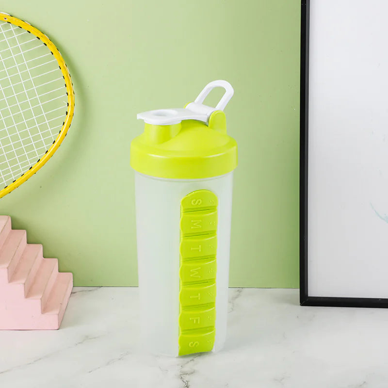 2-in-1 Pill Box & Shaker Bottle