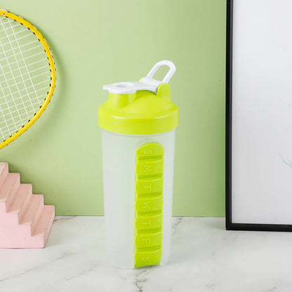 2-in-1 Pill Box & Shaker Bottle