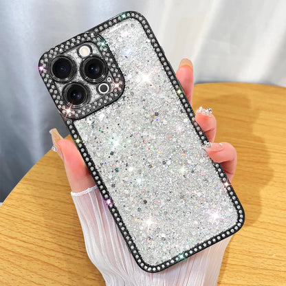 ZIYE Designed for iPhone 15 Pro Max Case Glitter Dimond Bling Cover with Camera Protector Protection Sparkle Luxury Shiny Cute Soft TPU Slim Shockproof Protective Women Girls Phone Case Blue