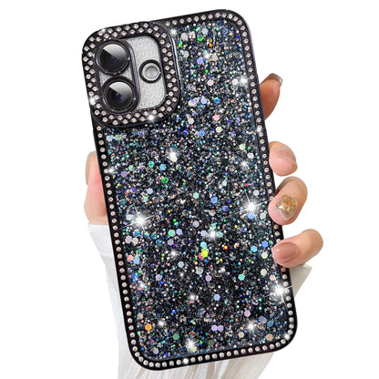 ZIYE Designed for iPhone 15 Pro Max Case Glitter Dimond Bling Cover with Camera Protector Protection Sparkle Luxury Shiny Cute Soft TPU Slim Shockproof Protective Women Girls Phone Case Blue