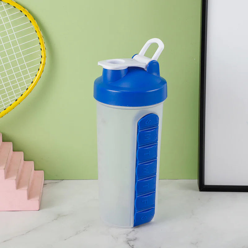 2-in-1 Pill Box & Shaker Bottle