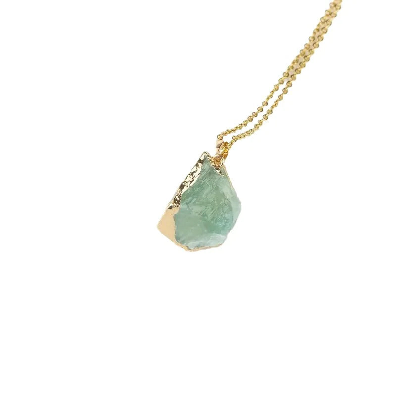 Natural Stone Gilded Pendant