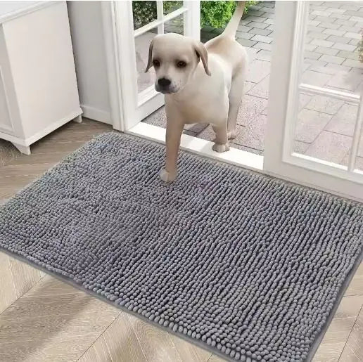 Pet Chenille Bathroom Door Absorbent Floor Mat Non-slip