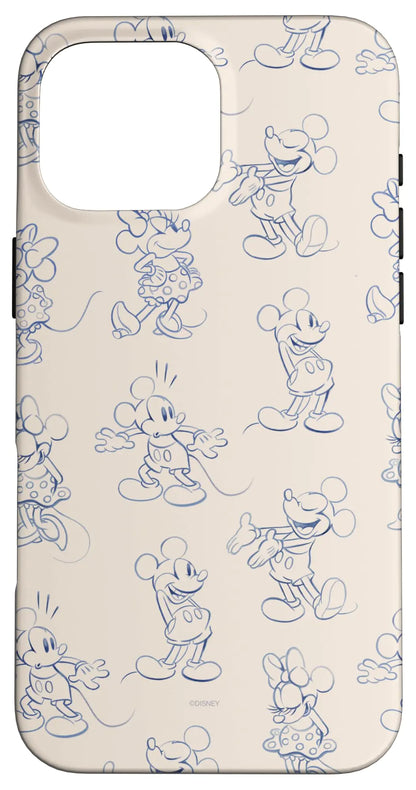 iPhone 16 Plus Disney Mickey and Minnie Mouse Retro Vintage Art Reactions Case