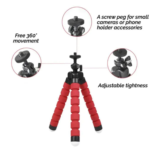 Flexible Small Octopus Mount Mini Tripod Bluetooth Remote Stand Holder